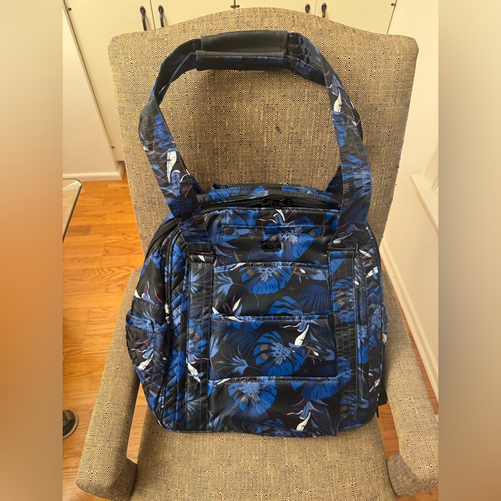 Lug Canter 3-in-1 Convertible Tote Backpack - Botanical Black Quilted Print NWOT